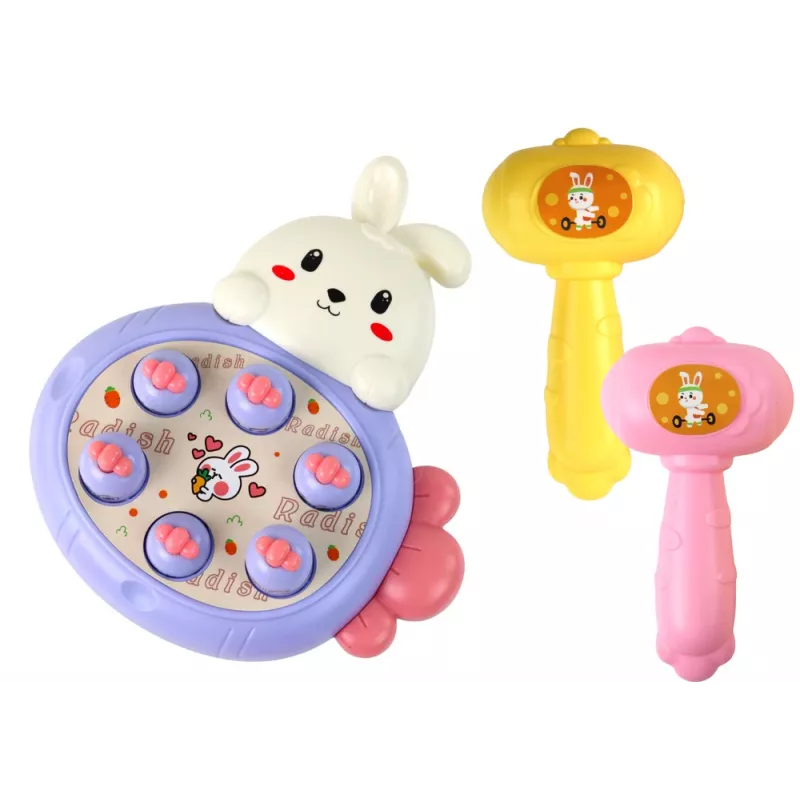 LEAN TOYS Whac-A-Mole gioco arcade viola coniglio che colpisce le carote
