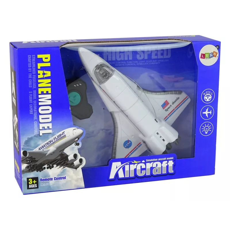 LEAN TOYS Jet da combattimento F-16 radiocomandato bianco (2,4 GHz, RTF)