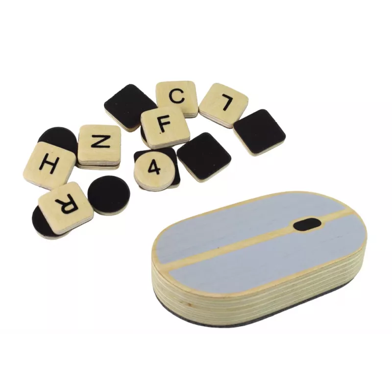 LEAN TOYS laptop in legno con lavagna e gessetti