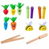 LEAN TOYS Gioco magnetico in legno carota verme bastoncino