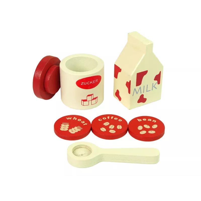 LEAN TOYS Macchina per il caffè in legno accessori cucina bambini