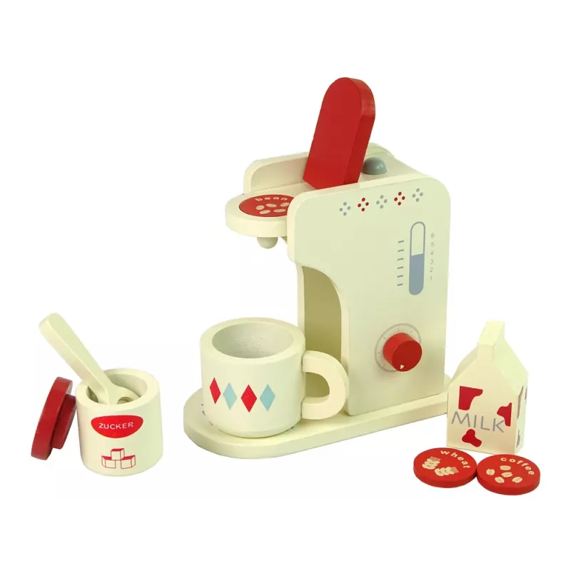LEAN TOYS Macchina per il caffè in legno accessori cucina bambini