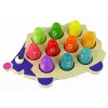 LEAN TOYS Riccio in legno educativo con 10 pioli colorati