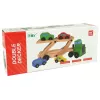 LEAN TOYS Camion in legno verde con mattoncini