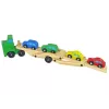 LEAN TOYS Camion in legno verde con mattoncini