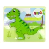 LEAN TOYS Puzzle in legno dinosauro isanosauro verde