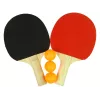 LEAN TOYS Racchette da ping pong in legno con 3 palline e custodia