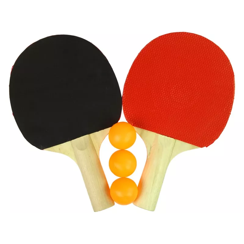 LEAN TOYS Racchette da ping pong in legno con 3 palline e custodia