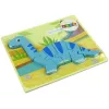 LEAN TOYS Puzzle in legno dinosauro brachiosauro blu
