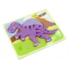 LEAN TOYS Puzzle in legno dinosauro coritosauro rosa spinosauro viola