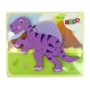 LEAN TOYS Puzzle in legno dinosauro coritosauro rosa spinosauro viola