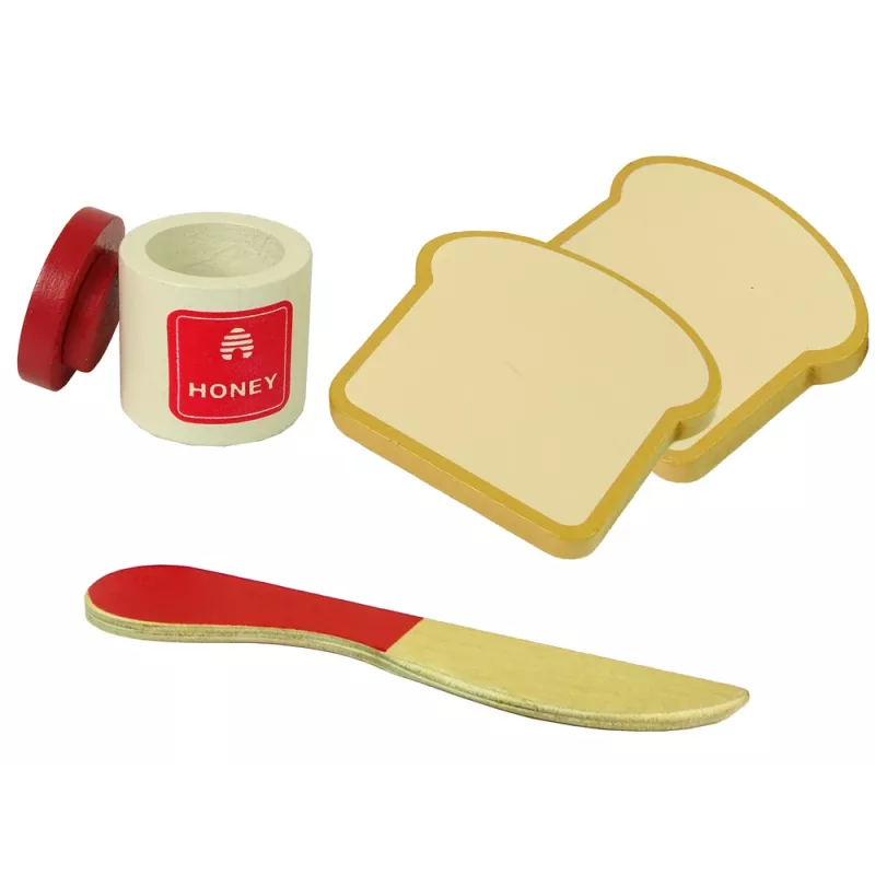 LEAN TOYS Toaster in legno accessori cucina colazione bambini