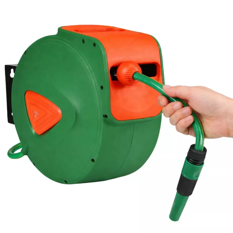 LEAN Avvolgitubo automatico da parete con tubo da giardino 30m + 2m