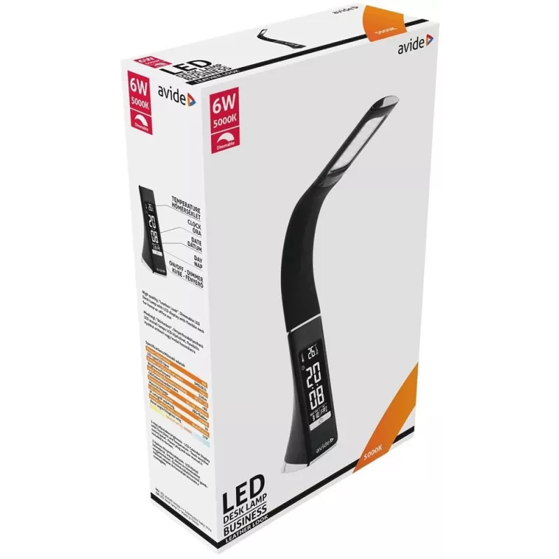 Avide lampada da scrivania LED Business Calendar nero 6W