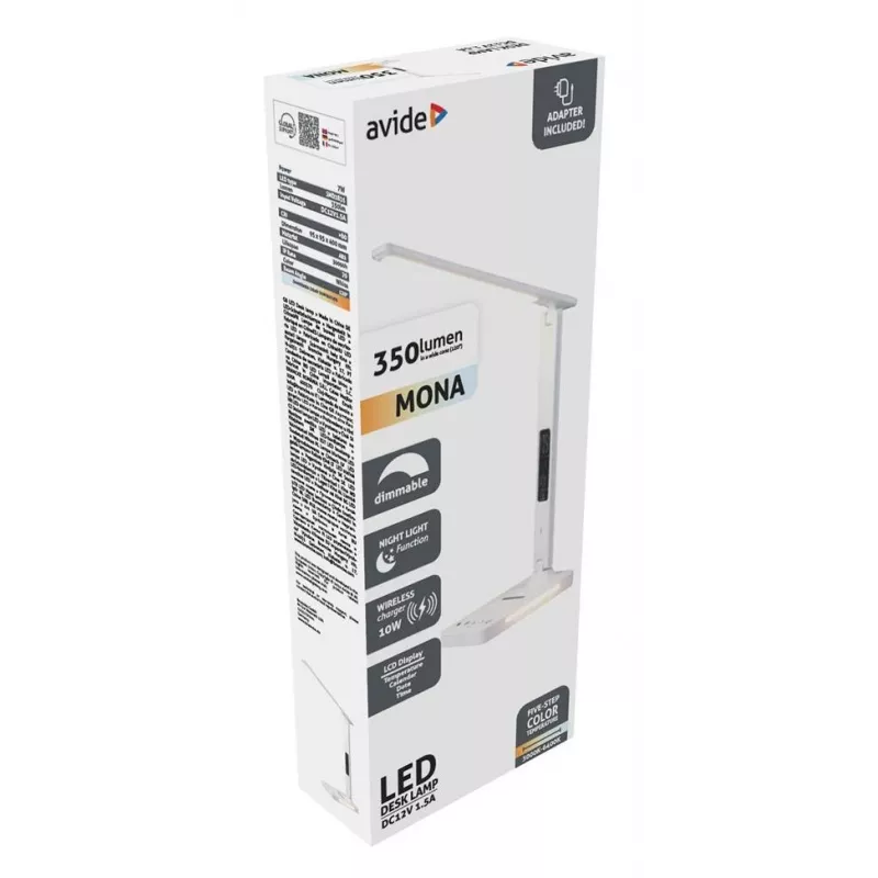 Avide lampada da scrivania LED con caricabatterie per cellulare 7W 350lm
