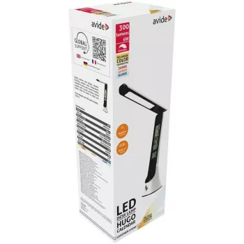 Avide Lampada da tavolo LED Hugo nero/bianco 6W calendario