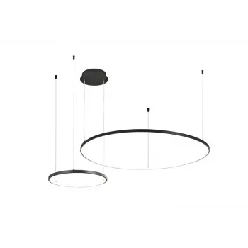 Sibiu 2023193-2-BK Lampada a sospensione LED, 2 paralumi rotondi, 4000 K, nero