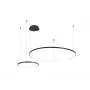 Sibiu 2023193-2-BK Lampada a sospensione LED, 2 paralumi rotondi, 4000 K, nero