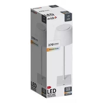 Avide Lampada da tavolo LED, USB, 4 W, 3 livelli di temperatura colore, bianco