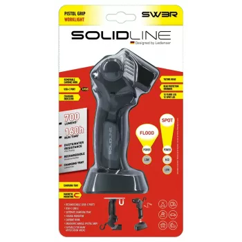 Ledlenser SW3R torcia LED COB con base magnetica, 320 lm, ricaricabile USB-C, IP54, testa orientabile a 180°, clip da cintura, nero