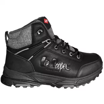 Lee Cooper Sneaker Stringati Uomo in Nero - Tomaia in Pelle Sintetica e Tessuto, Suola in Gomma, LCJ-23-01-2036M