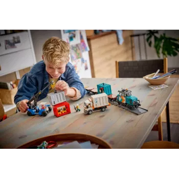 LEGO City 60509 treno merci portuale con gru e camion