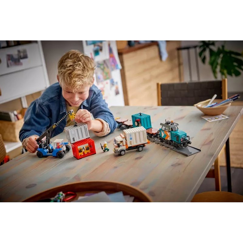 LEGO City 60509 treno merci portuale con gru e camion
