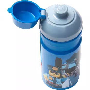 LEGO City Borraccia 390 ml blu con beccuccio in silicone morbido e tappo semitrasparente, PP/silicone, 1 pezzo (40561735)