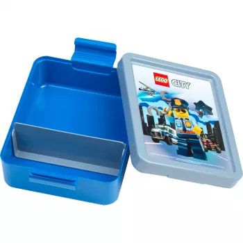 LEGO CITY Portamerenda Blu in polipropilene con grafiche emoticon 40521735
