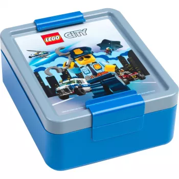 LEGO CITY Portamerenda Blu in polipropilene con grafiche emoticon 40521735