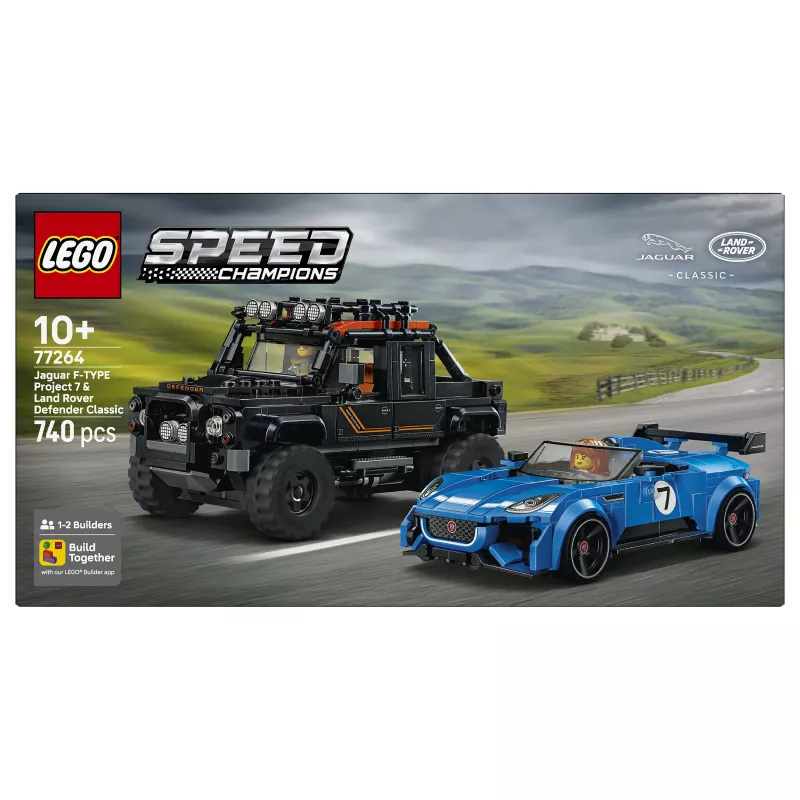 LEGO Speed Champions 77264 Set da costruzione Jaguar F-TYPE Project 7 & Land Rover Defender Classic
