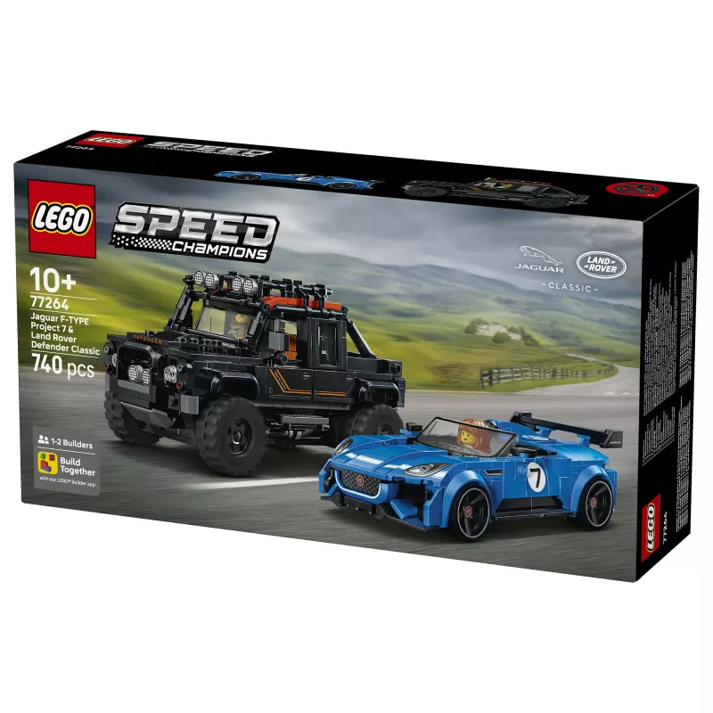 LEGO Speed Champions 77264 Set da costruzione Jaguar F-TYPE Project 7 & Land Rover Defender Classic