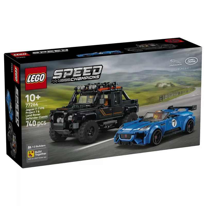 LEGO Speed Champions 77264 Set da costruzione Jaguar F-TYPE Project 7 & Land Rover Defender Classic