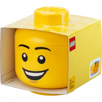 LEGO Storage Head Happy Boy grande giallo 8.5L contenitore in polipropilene a forma di testa minifigure (40320820)