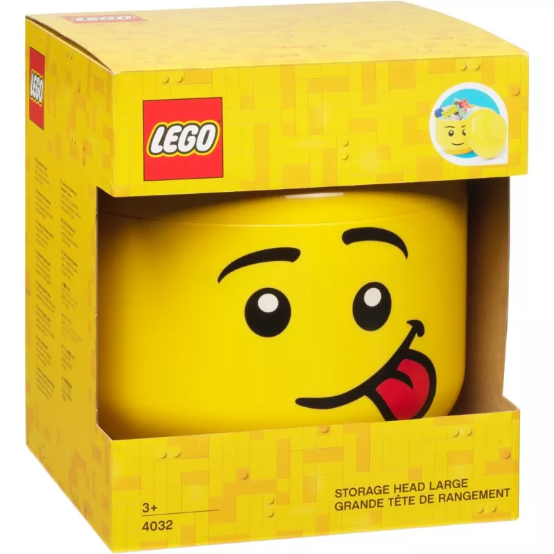 LEGO Storage Head Silly Large Yellow Contenitore 8.5L a forma di testa Minifigure