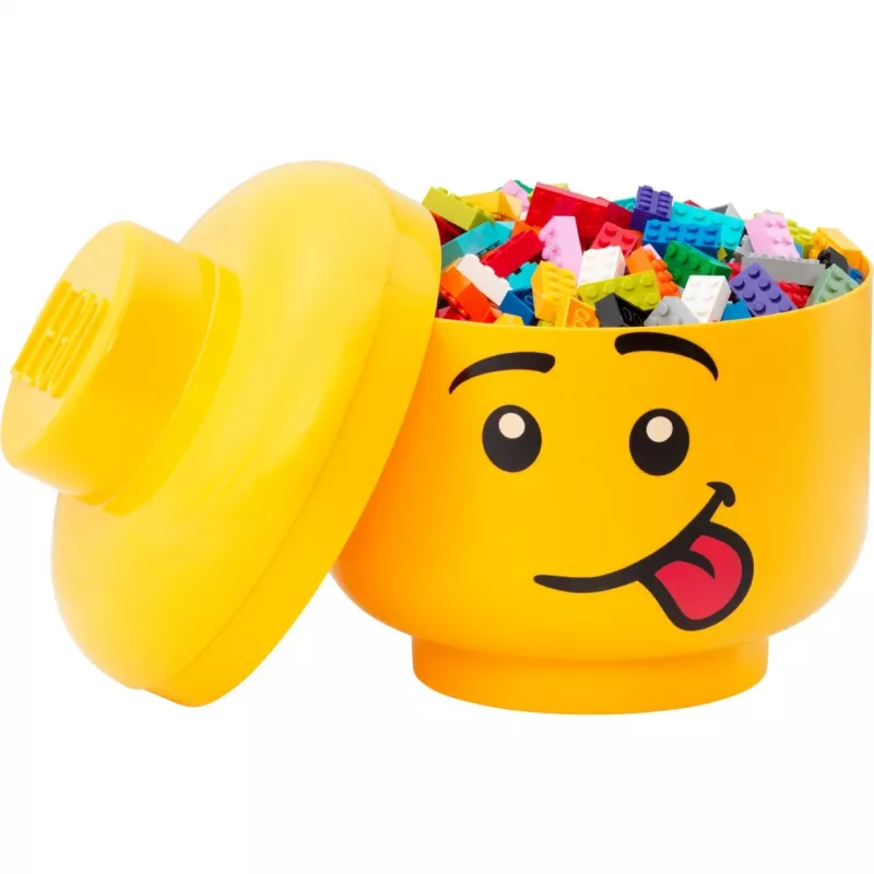 LEGO Storage Head Silly Large Yellow Contenitore 8.5L a forma di testa Minifigure