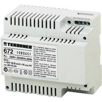 LEGRAND bticino 672 Alimentatore per citofoni, 230V AC a 8V DC / 12V AC, 1,2A, guida DIN, bianco