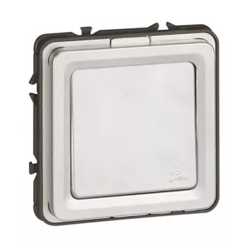 Legrand Soliroc 077811 interruttore universale on/off e deviatore, 1 polo, 10AX, 250V, IP55, IK10, grigio
