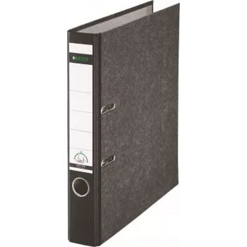 Raccoglitore Leitz 1050 Standard A4 52 mm nero cartone riciclato con fessure, foro per dito, angoli in metallo 1050-50-95