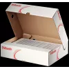 LEITZ 128004 scatola archivio A4 dorso 80 mm bianco/rosso cartone, confezione da 25