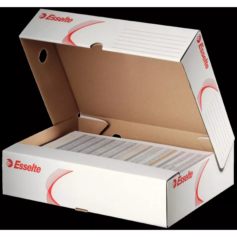 LEITZ 128004 scatola archivio A4 dorso 80 mm bianco/rosso cartone, confezione da 25
