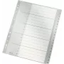 LEITZ 1284 A4 fogli divisori numerati extra-large 1-20, grigio, 20 parti, polipropilene, 0,12 mm, con copertina personalizzabile 1284-00