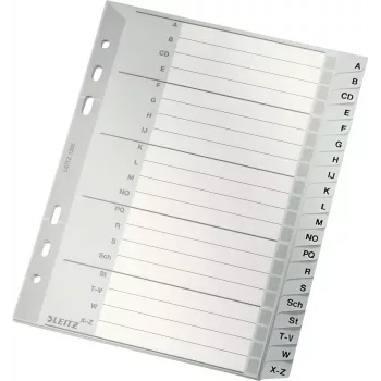 LEITZ A-Z rubrica A5 polipropilene 20 sezioni grigio con copertina in cartone personalizzabile 1265-00-00