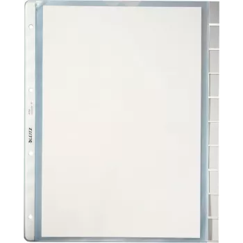 LEITZ A4 raccoglitori a linguette da 10 pezzi, polipropilene trasparente, aperti sopra, con linguette per etichettatura 4754-00-03
