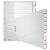 Leitz A4 divisori bianchi, polipropilene, grigio, 10 parti, foratura universale 1270