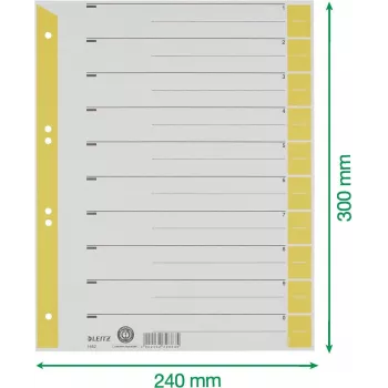 LEITZ separatori A4 giallo 160 g/m² confezione da 25 16523015