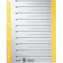 Separatori A4 extra-large LEITZ in cartoncino kraft, 230 g/m², grigio con linguette bianche gialle, set da 10 pezzi 1652-00-15