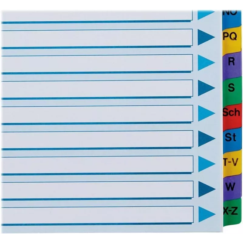Esselte A4 Mylar Divisori con indice A-Z, 20 parti, multicolore (100167)