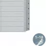 LEITZ indice in plastica A5, numerato 1-10, grigio, 10 parti, polipropilene, 0,12 mm, con copertina personalizzabile 1285-00-00