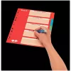 LEITZ Segnapagina in cartoncino, linguette bianche, A4, 5 parti, multicolore, 160 g/m², con copertina personalizzabile rossa 250 g/m² (4386-60-00)